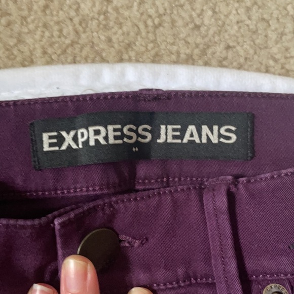 Express Motto Style Burgandy Skinny Jean Legging - Picture 4 of 6